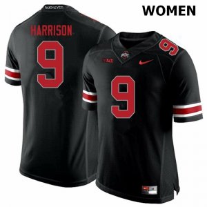 NCAA Ohio State Buckeyes Women's #9 Zach Harrison Blackout Nike Football College Jersey PEZ6245KV